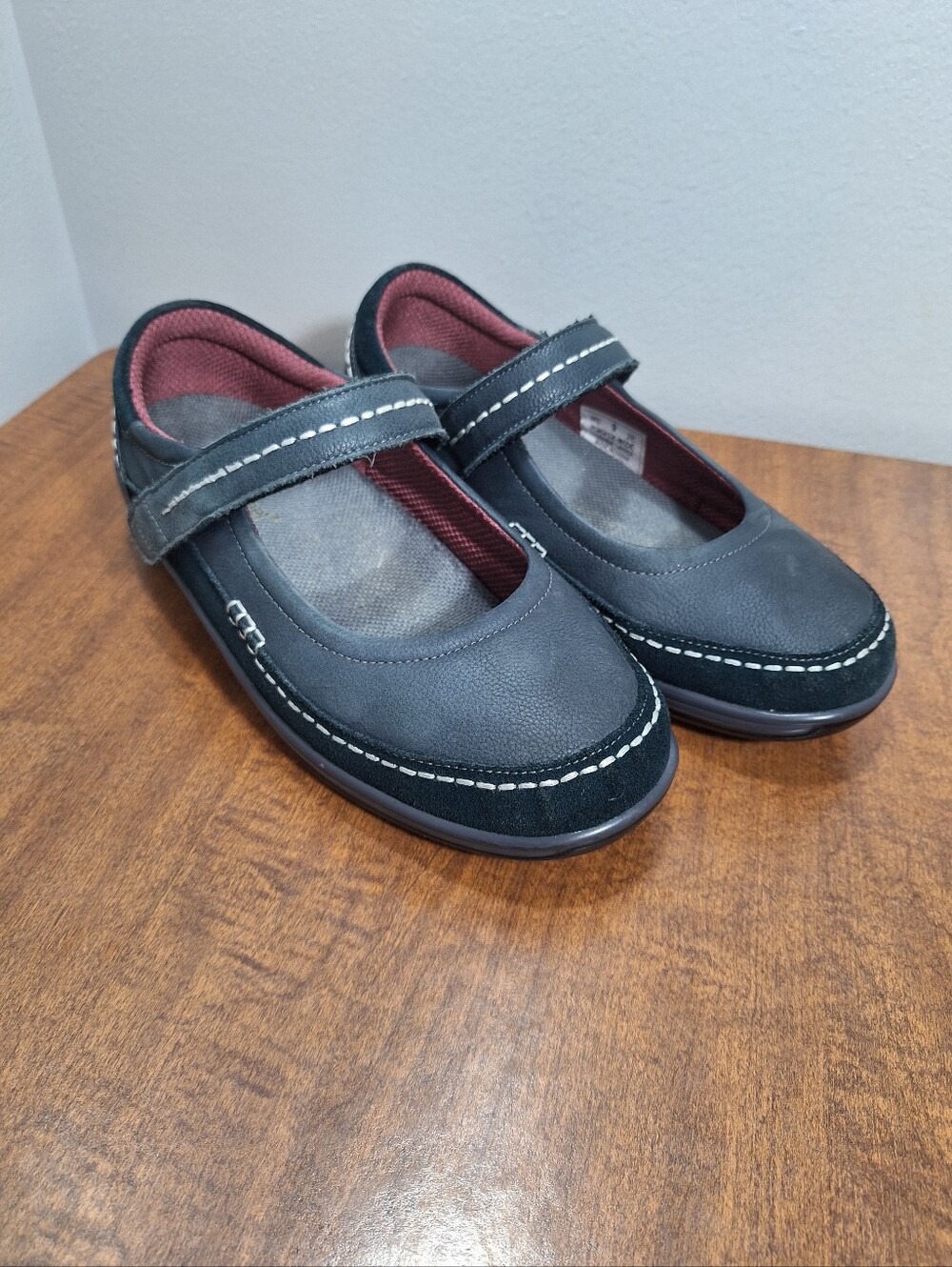 Orthofeet Athens Mary Jane Dark Blue Leather Comfort Shoes Wms 9EE X-Wide #863